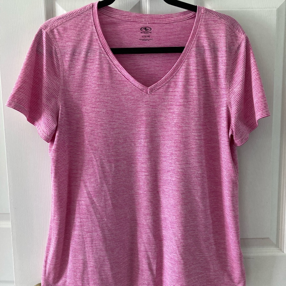 Athletic Works. Pink V-Neck Short Sleeved Women's Top